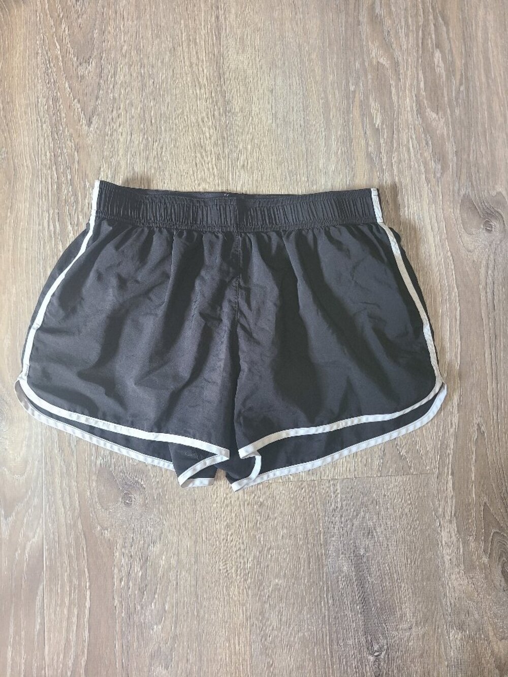 VSX Victoria's Secret Sport Black Running Shorts White Piping Logo Waistband - S